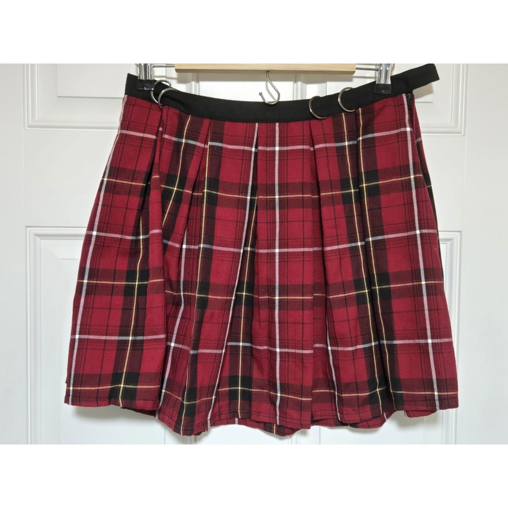 Hot Topic Plaid Skirt Red Black Womens Ladies Size Small